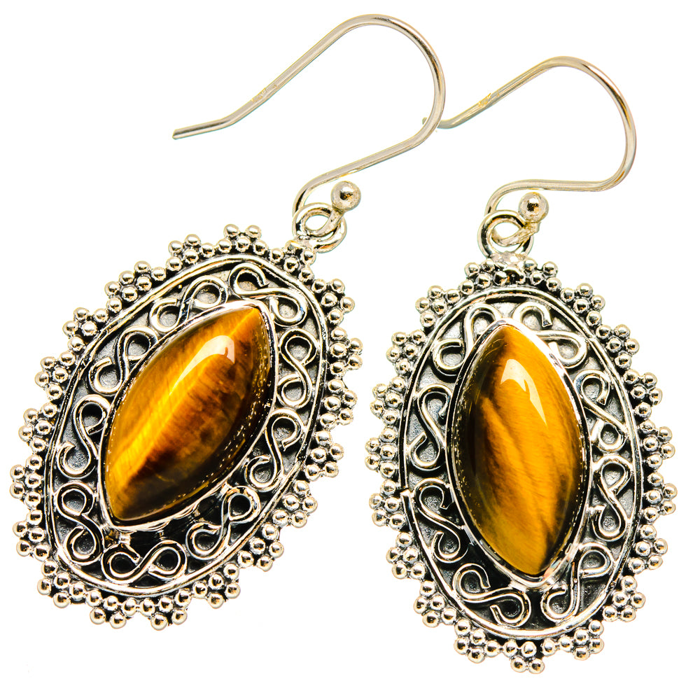 Tiger Eye Earrings handcrafted by Ana Silver Co - EARR422940