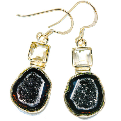 Coconut Druzy Geode Earrings handcrafted by Ana Silver Co - EARR422955
