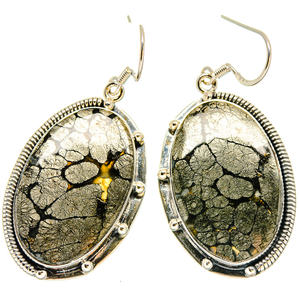 Pyrite Agate Earrings handcrafted by Ana Silver Co - EARR422958