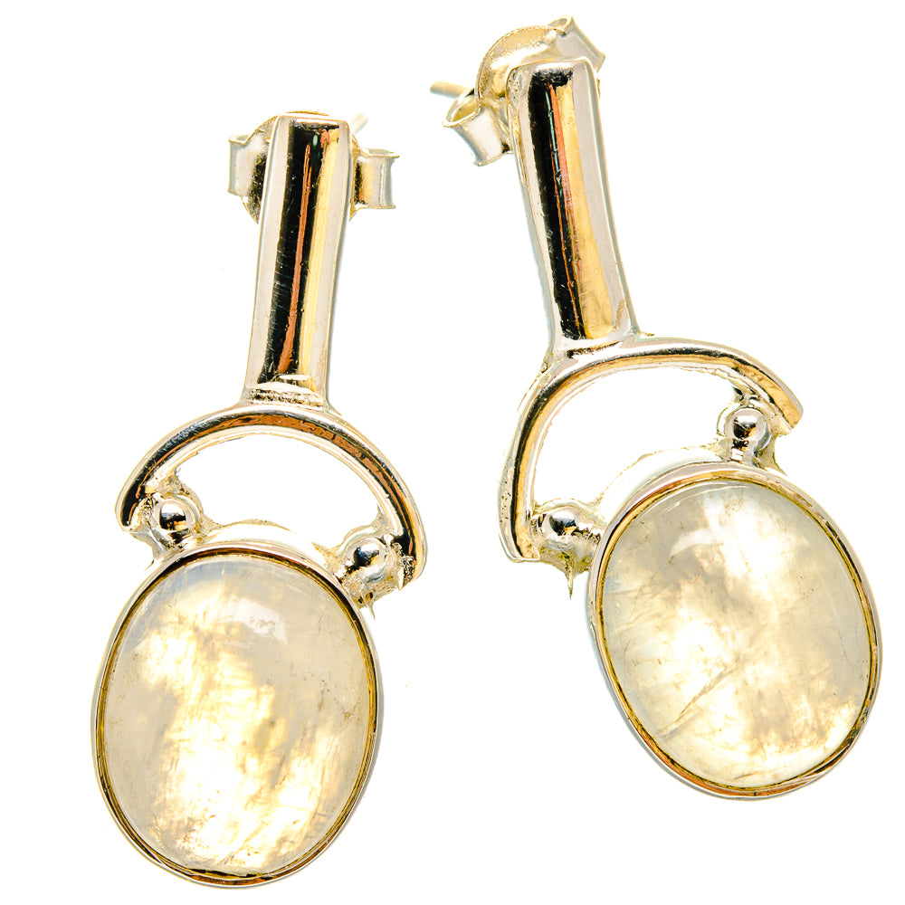 Rainbow Moonstone Earrings handcrafted by Ana Silver Co - EARR422962