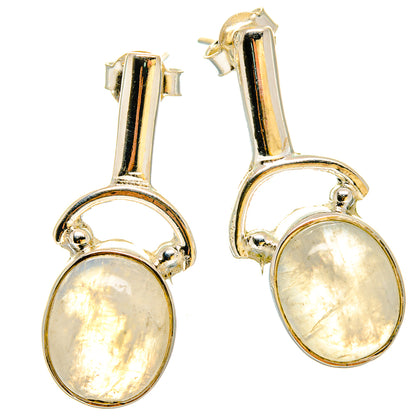 Rainbow Moonstone Earrings handcrafted by Ana Silver Co - EARR422962