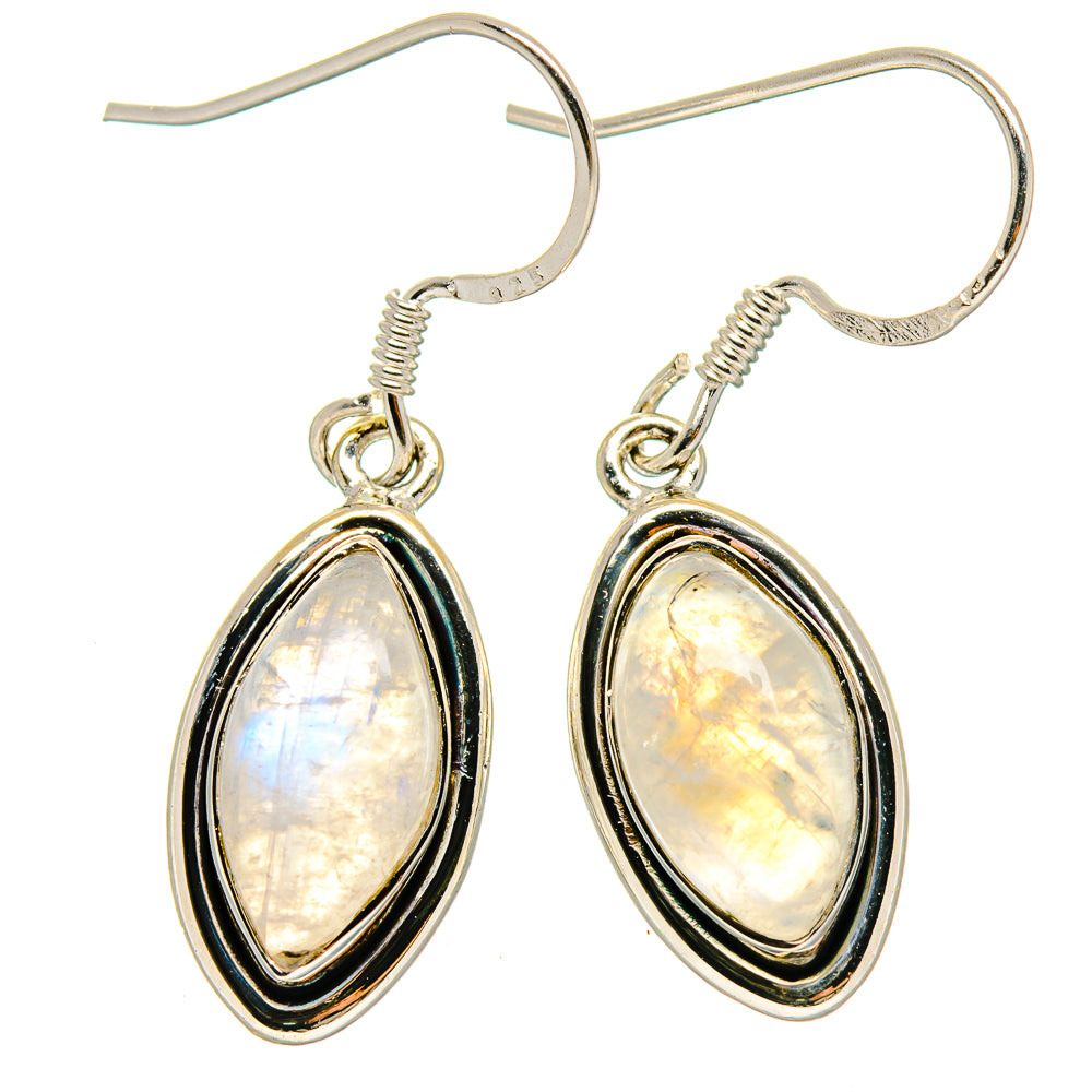 Rainbow Moonstone Earrings handcrafted by Ana Silver Co - EARR422973