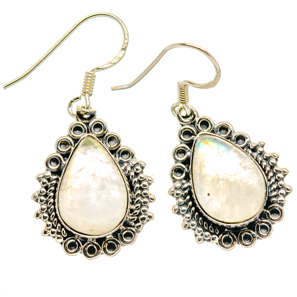 Rainbow Moonstone Earrings handcrafted by Ana Silver Co - EARR422986