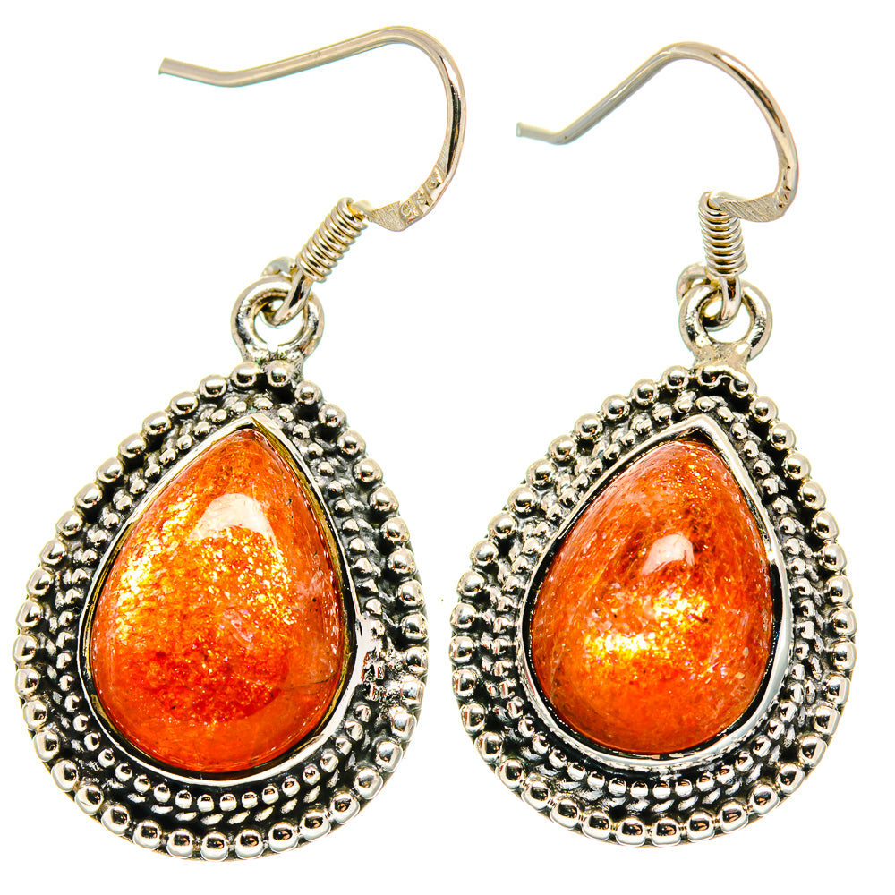 Sunstone Earrings handcrafted by Ana Silver Co - EARR422994