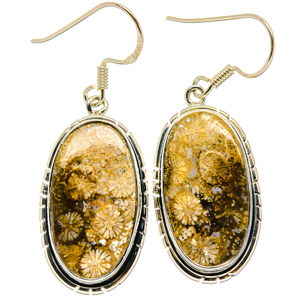 Fossil Coral Earrings handcrafted by Ana Silver Co - EARR422997