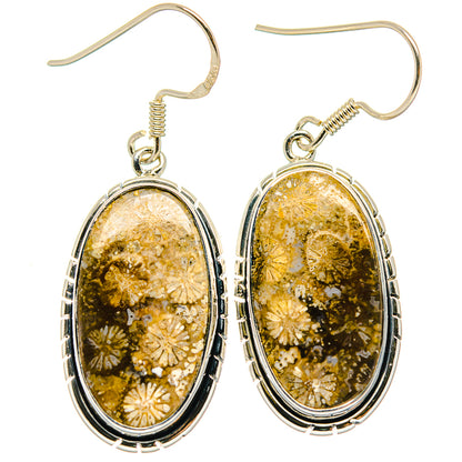 Fossil Coral Earrings handcrafted by Ana Silver Co - EARR422997