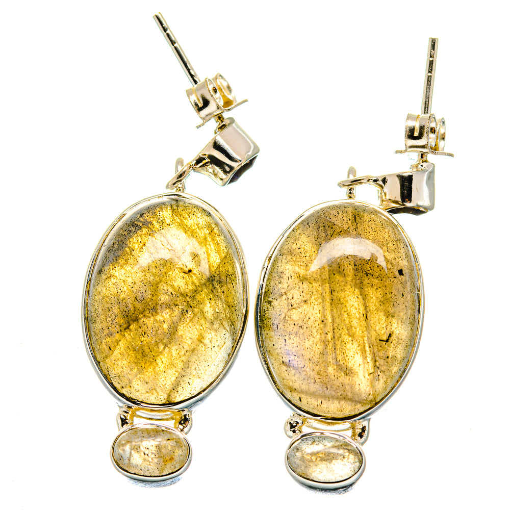 Labradorite, White Quartz Earrings handcrafted by Ana Silver Co - EARR423000