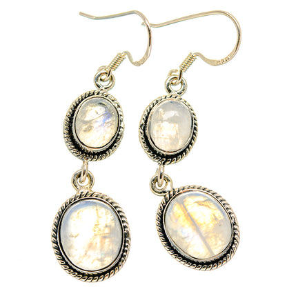 Rainbow Moonstone Earrings handcrafted by Ana Silver Co - EARR423002