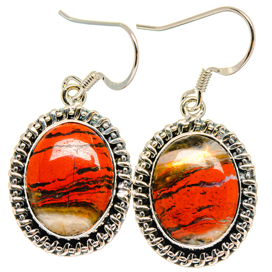 Red Jasper Earrings handcrafted by Ana Silver Co - EARR423021