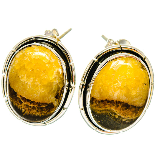 Septarian Nodule Earrings handcrafted by Ana Silver Co - EARR423022 - Photo 2