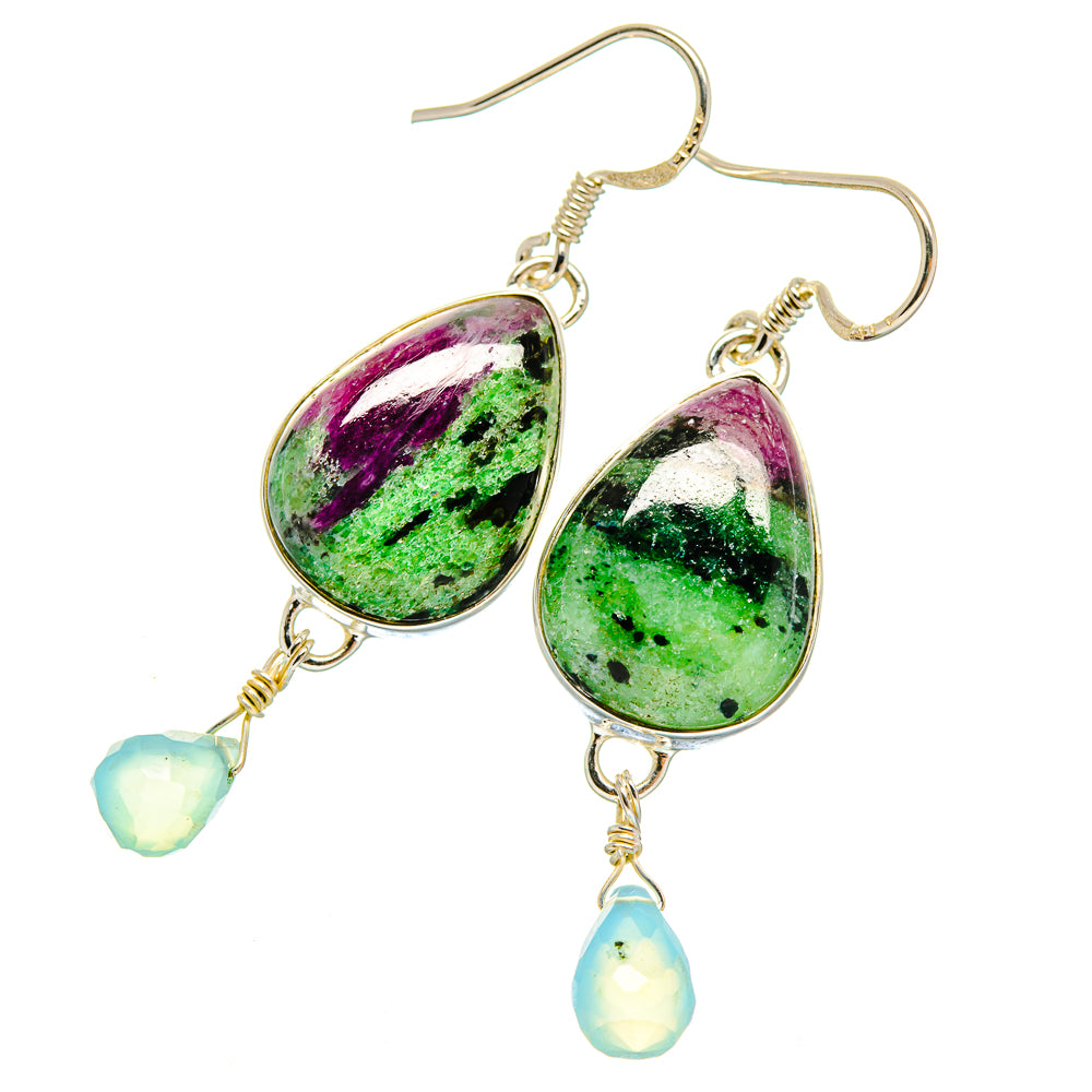 Ruby Zoisite Earrings handcrafted by Ana Silver Co - EARR423025