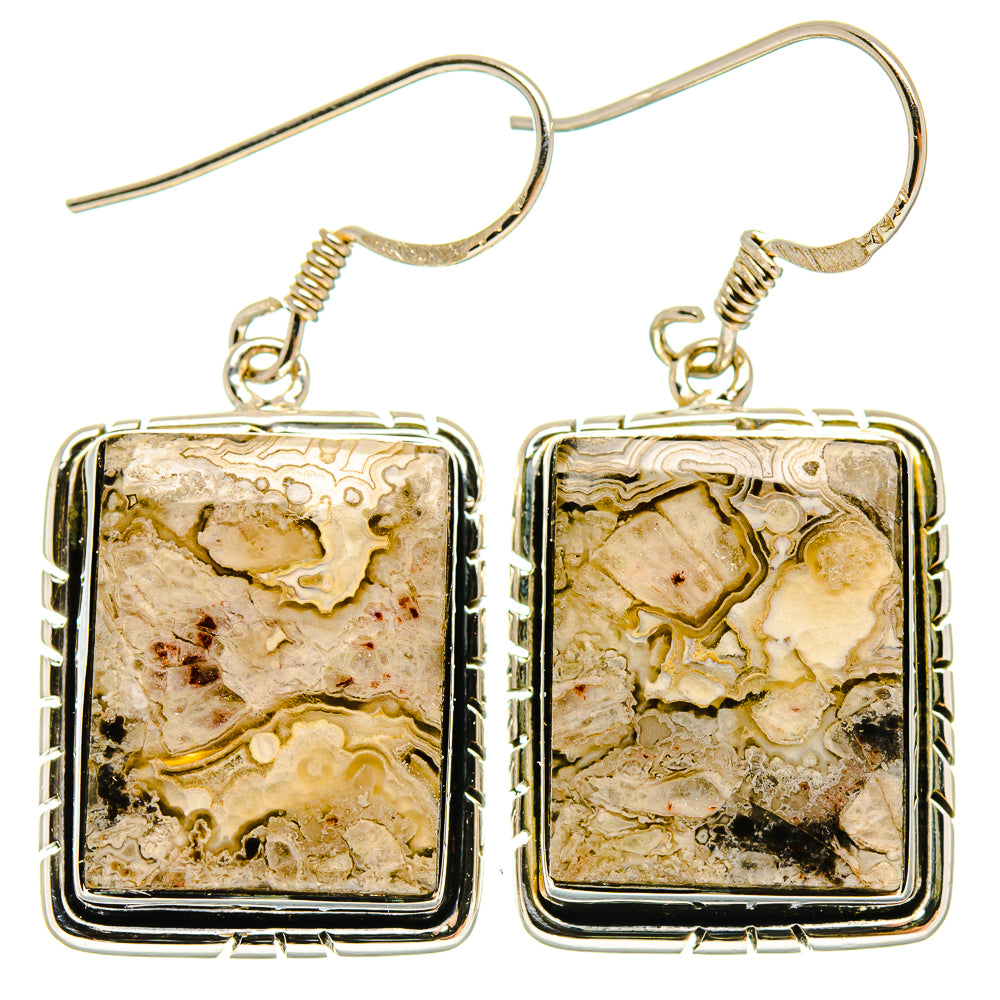 Laguna Lace Agate Earrings handcrafted by Ana Silver Co - EARR423042