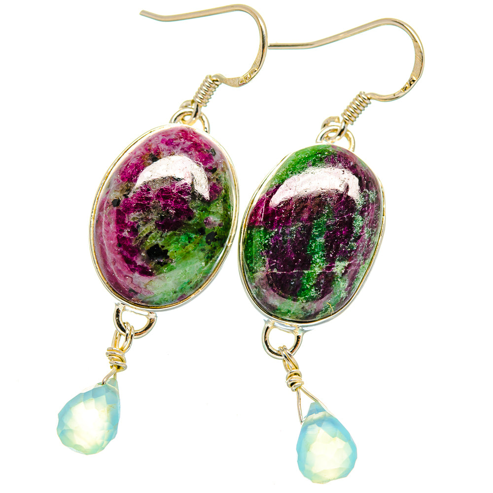 Ruby Zoisite Earrings handcrafted by Ana Silver Co - EARR423043