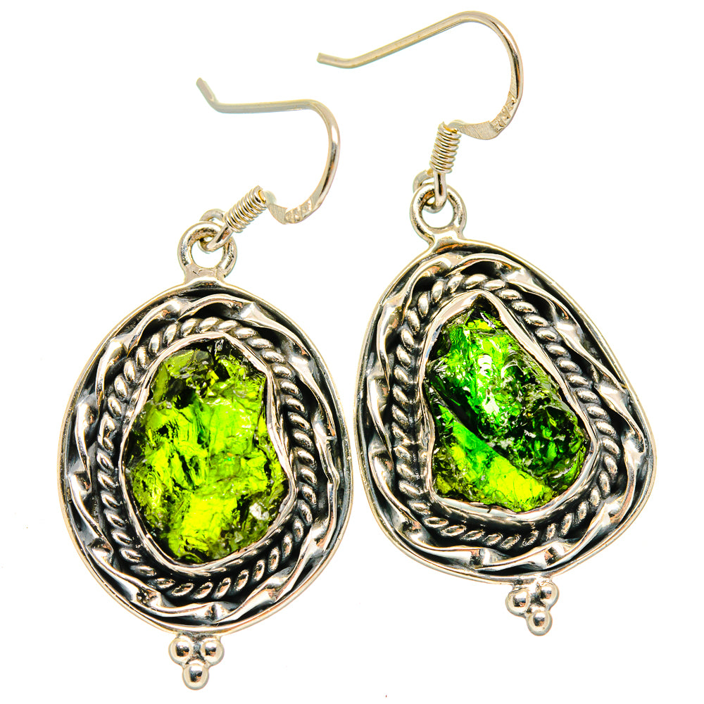 Chrome Diopside Earrings handcrafted by Ana Silver Co - EARR423047