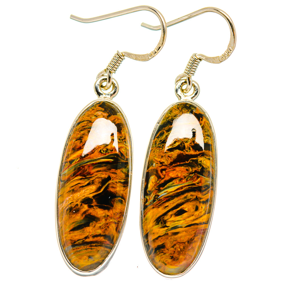 Golden Pietersite Earrings handcrafted by Ana Silver Co - EARR423050