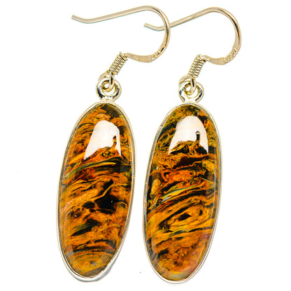 Golden Pietersite Earrings handcrafted by Ana Silver Co - EARR423050