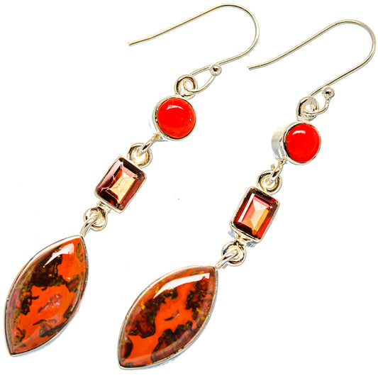 Red Jasper Earrings handcrafted by Ana Silver Co - EARR423060