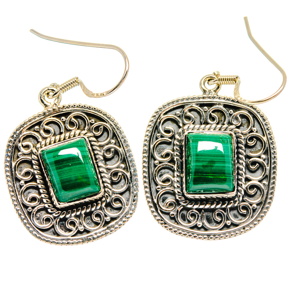 Malachite Earrings handcrafted by Ana Silver Co - EARR423067