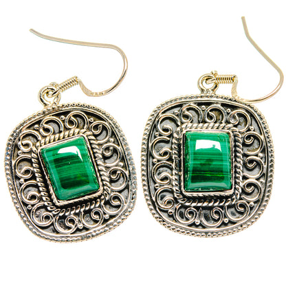 Malachite Earrings handcrafted by Ana Silver Co - EARR423067