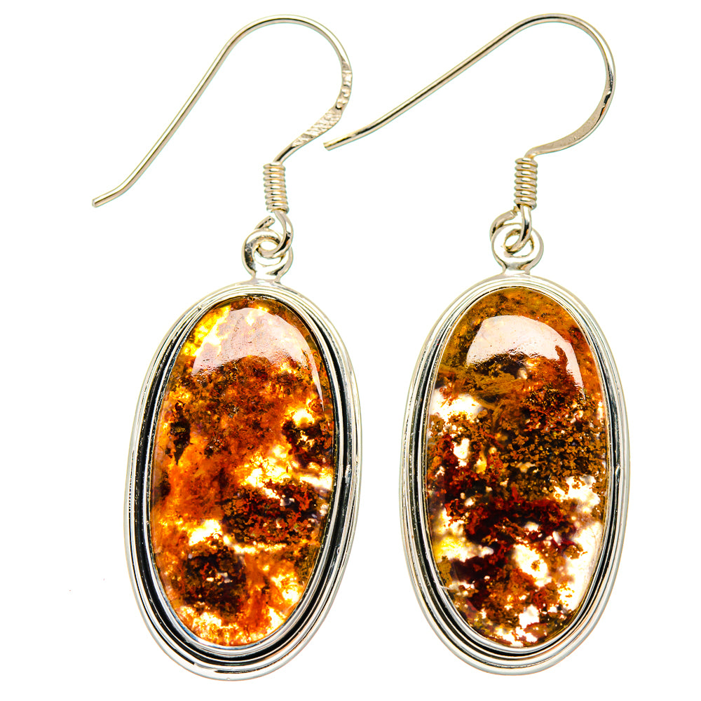 Plume Agate Earrings handcrafted by Ana Silver Co - EARR423077