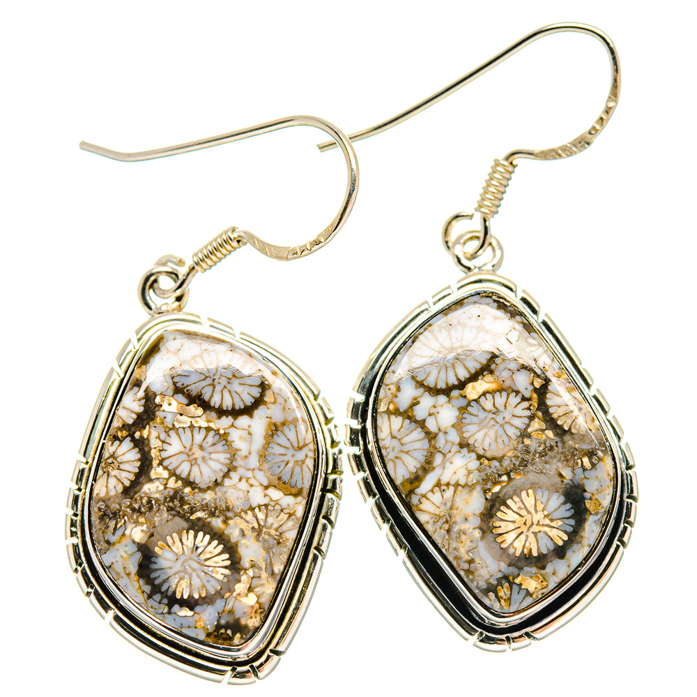 Fossil Coral Earrings handcrafted by Ana Silver Co - EARR423080