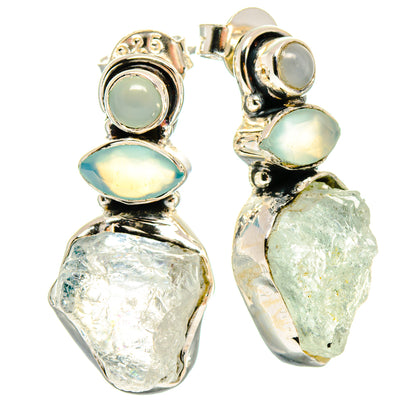 Rainbow Moonstone Earrings handcrafted by Ana Silver Co - EARR423083