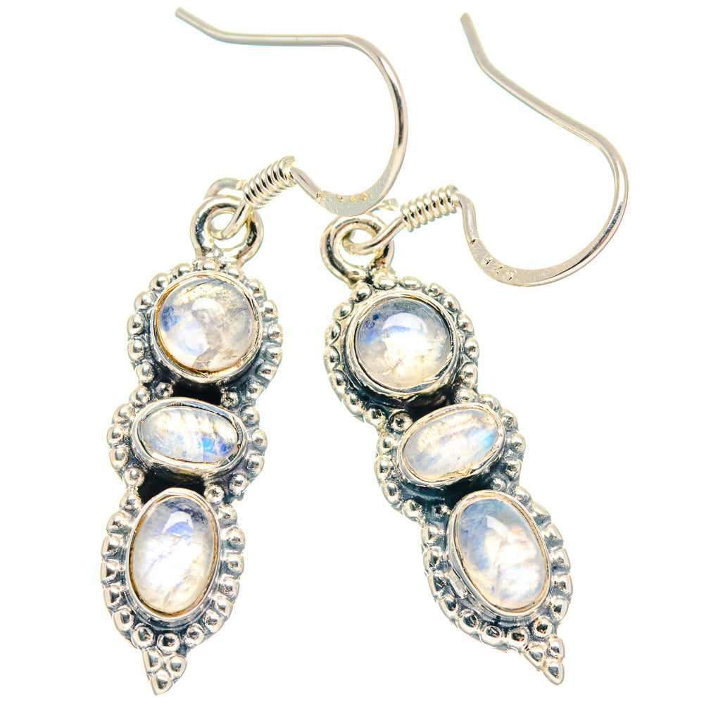 Rainbow Moonstone Earrings handcrafted by Ana Silver Co - EARR423129