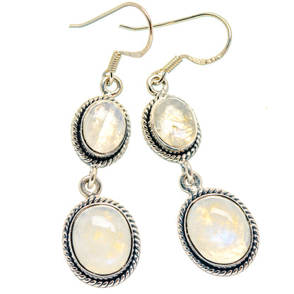 Rainbow Moonstone Earrings handcrafted by Ana Silver Co - EARR423132