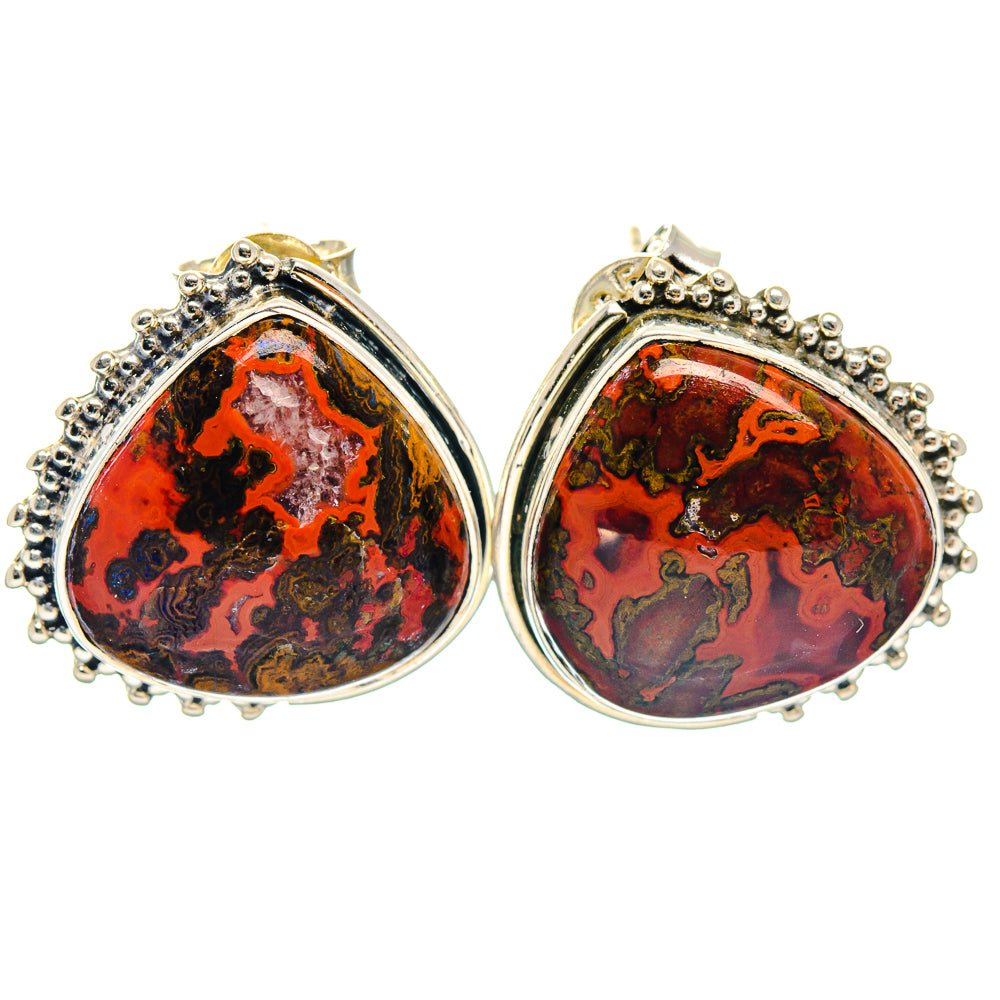 Morocco Agate Earrings handcrafted by Ana Silver Co - EARR423143