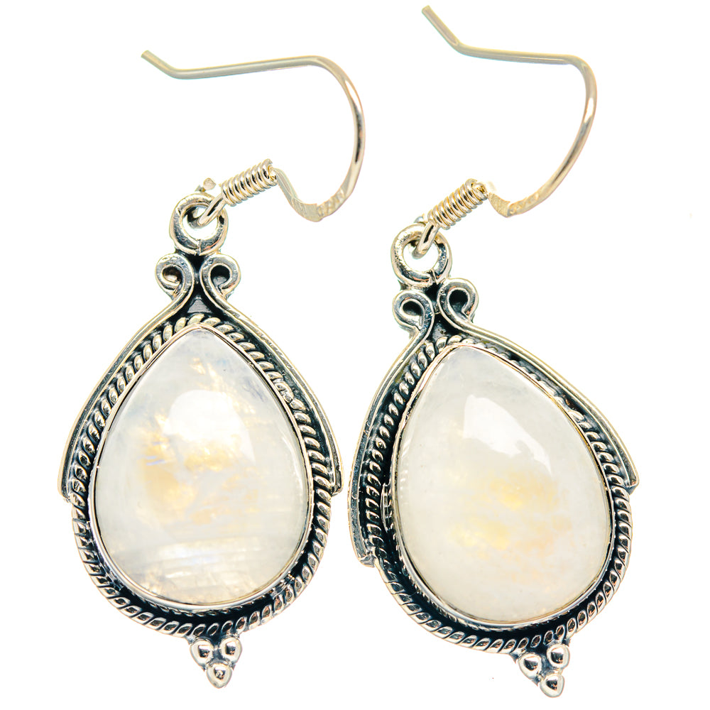 Rainbow Moonstone Earrings handcrafted by Ana Silver Co - EARR423153