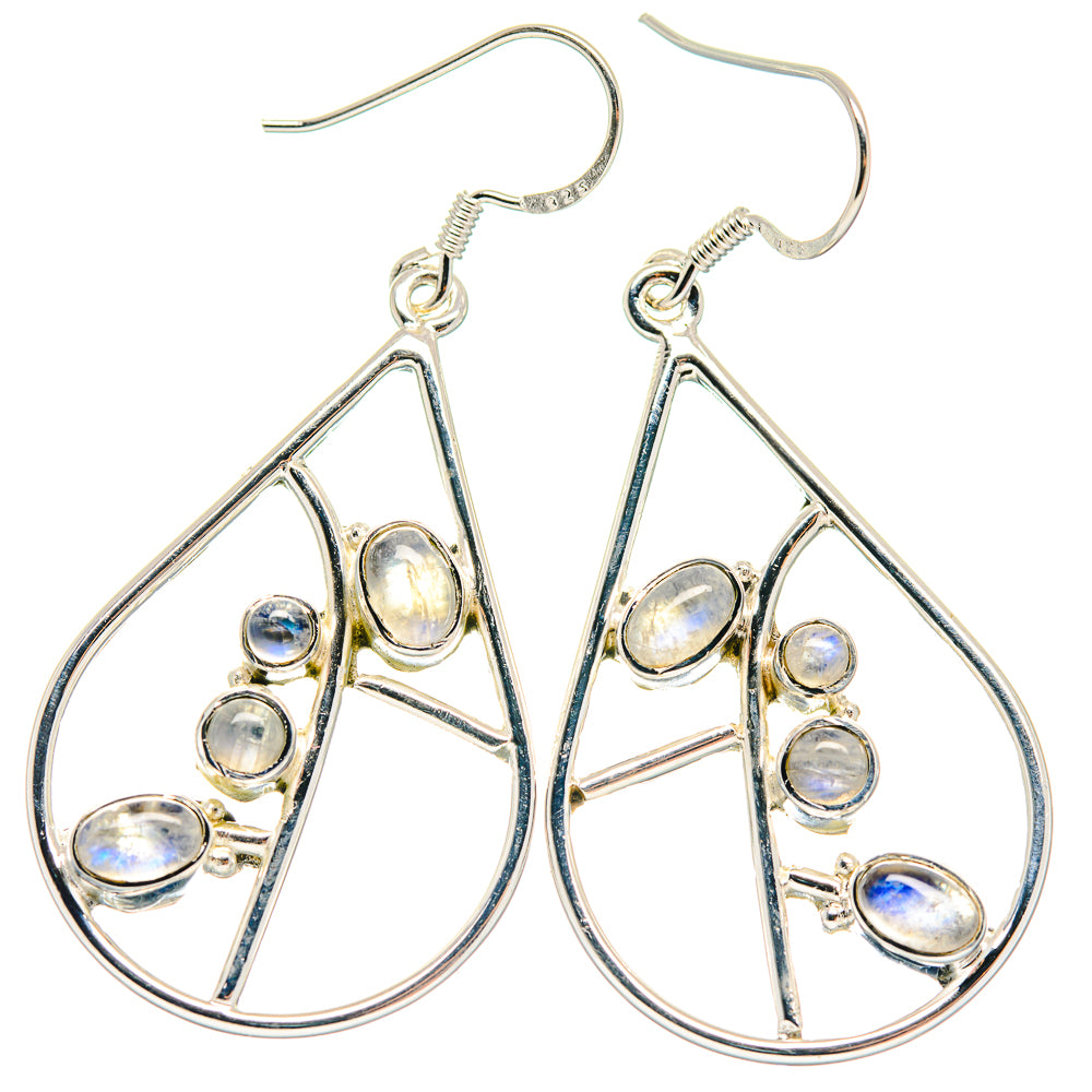 Rainbow Moonstone Earrings handcrafted by Ana Silver Co - EARR423159
