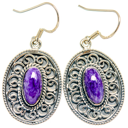 Charoite Earrings handcrafted by Ana Silver Co - EARR423161