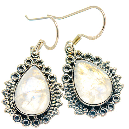 Rainbow Moonstone Earrings handcrafted by Ana Silver Co - EARR423179