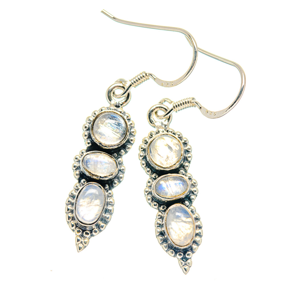 Rainbow Moonstone Earrings handcrafted by Ana Silver Co - EARR423180