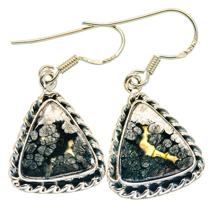 Pyrite Agate Earrings handcrafted by Ana Silver Co - EARR423183 - Photo 2