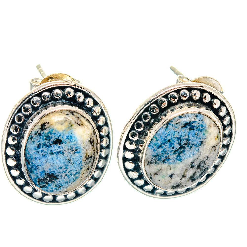 K2 Blue Azurite Earrings handcrafted by Ana Silver Co - EARR423194