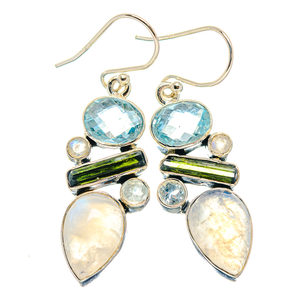 Rainbow Moonstone Earrings handcrafted by Ana Silver Co - EARR423197