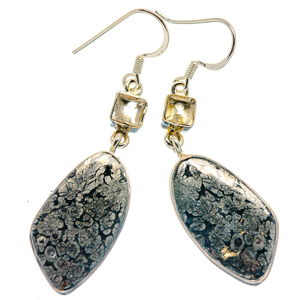 Pyrite Agate Earrings handcrafted by Ana Silver Co - EARR423200