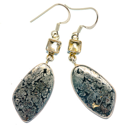 Pyrite Agate Earrings handcrafted by Ana Silver Co - EARR423200