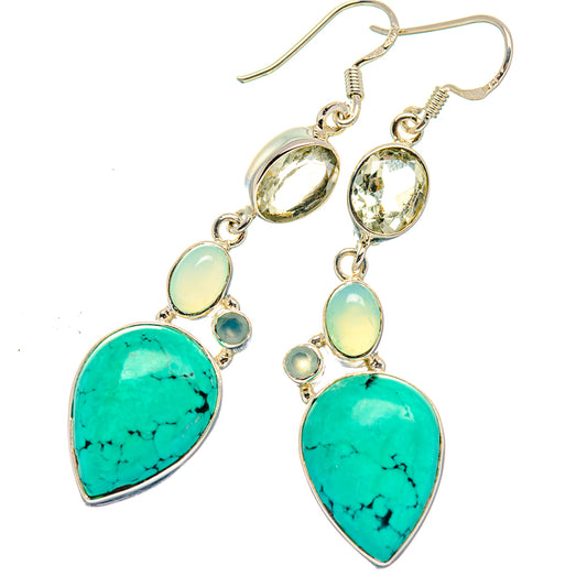Turquoise Earrings handcrafted by Ana Silver Co - EARR423209