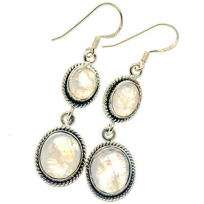 Rainbow Moonstone Earrings handcrafted by Ana Silver Co - EARR423210