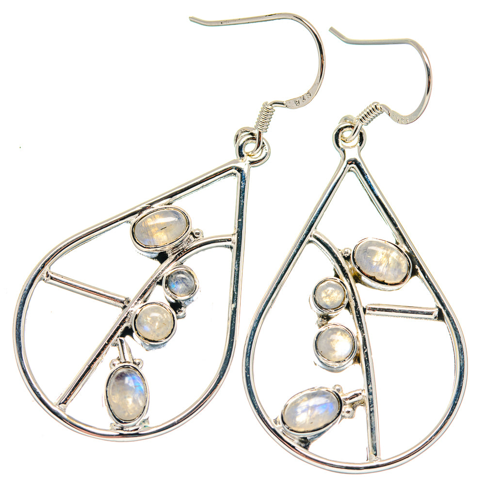 Rainbow Moonstone Earrings handcrafted by Ana Silver Co - EARR423214