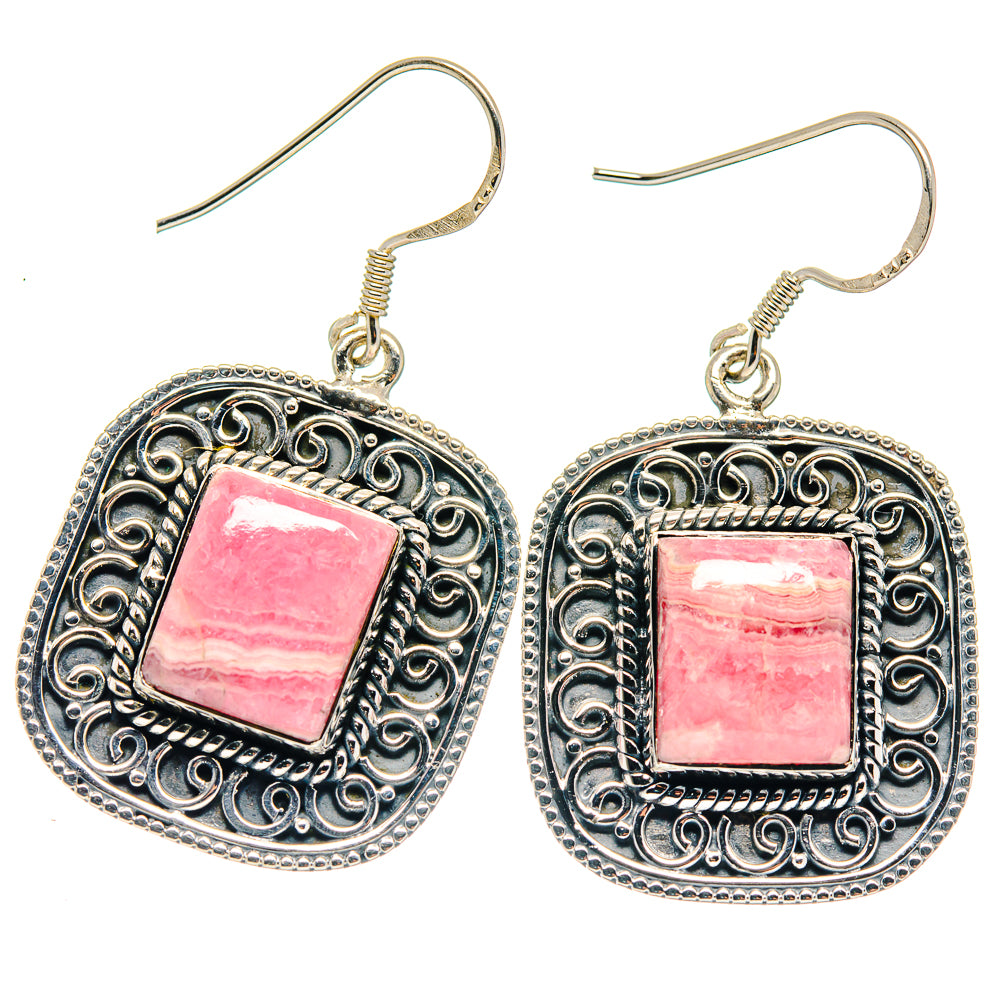 Rhodochrosite Earrings handcrafted by Ana Silver Co - EARR423217