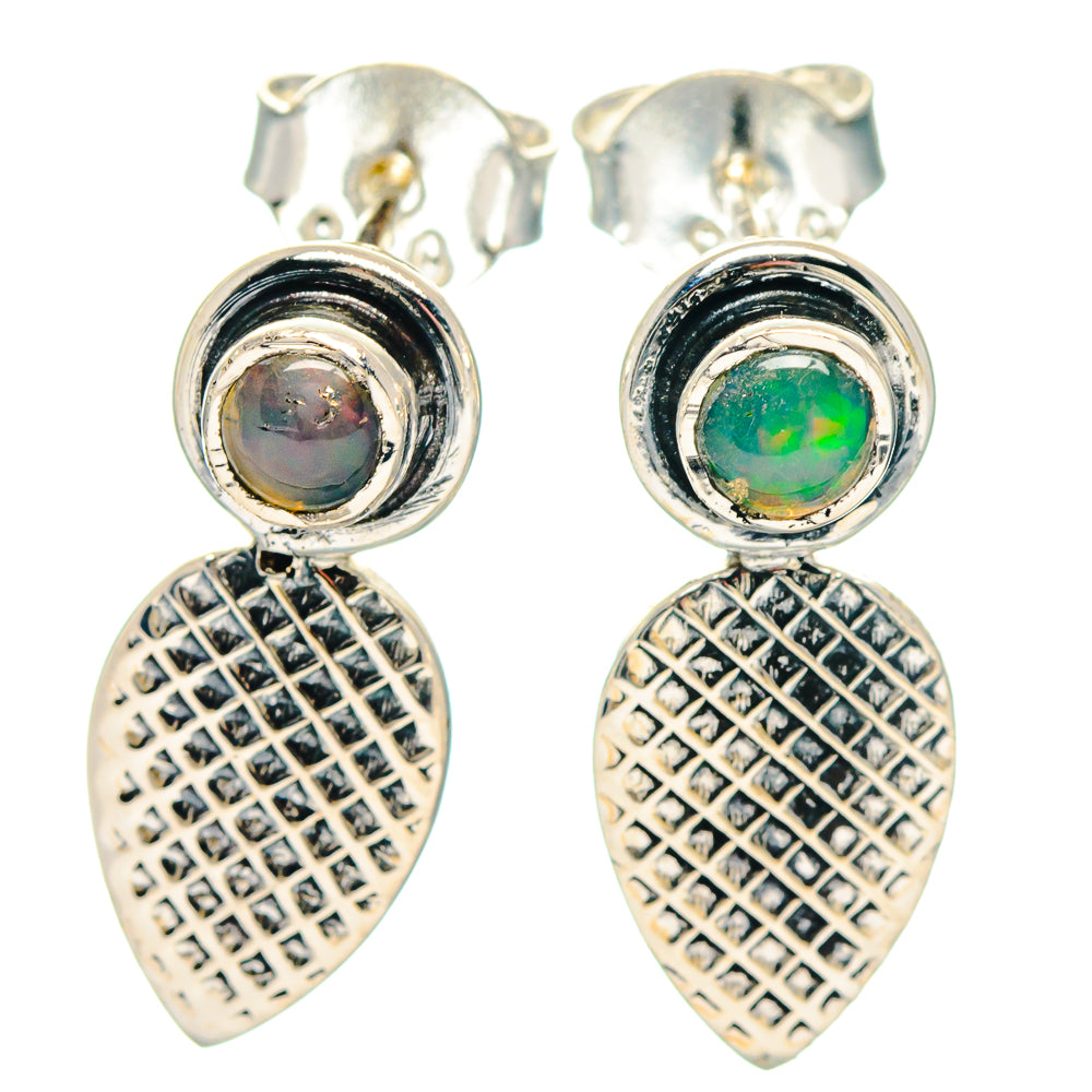 Ethiopian Opal Earrings handcrafted by Ana Silver Co - EARR423224 - Photo 2