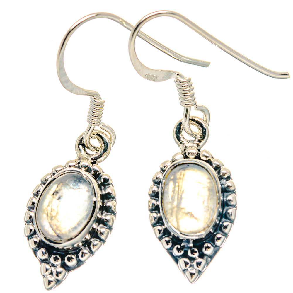 Rainbow Moonstone Earrings handcrafted by Ana Silver Co - EARR423226