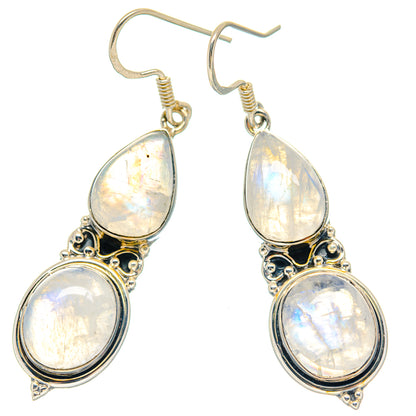 Rainbow Moonstone Earrings handcrafted by Ana Silver Co - EARR423227
