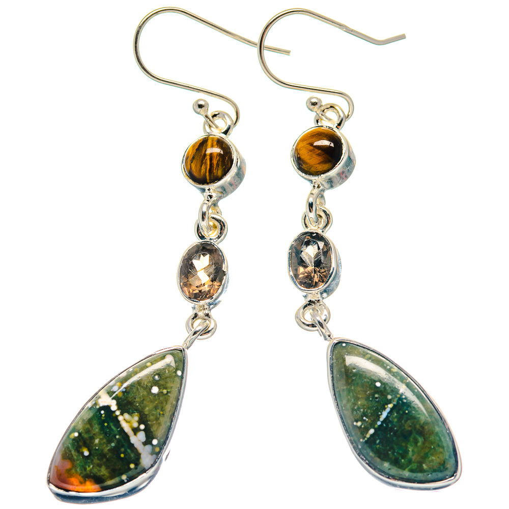Ocean Jasper Earrings handcrafted by Ana Silver Co - EARR423232