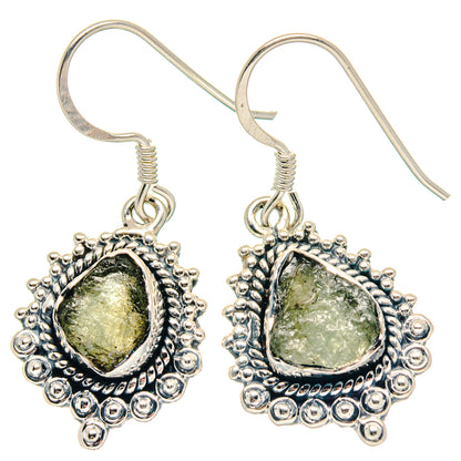 Czech Moldavite Earrings handcrafted by Ana Silver Co - EARR423240