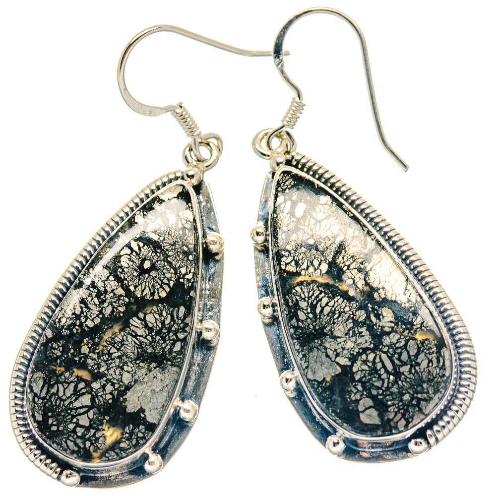Pyrite Agate Earrings handcrafted by Ana Silver Co - EARR423242