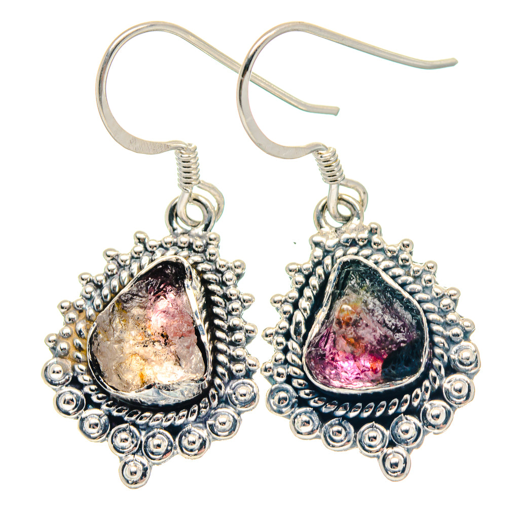 Watermelon Tourmaline Earrings handcrafted by Ana Silver Co - EARR423248